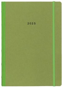 Next ημερολόγιο 2025 Natural ημερήσιο flexi πράσινο με λάστιχο 14x21εκ.  τμχ.