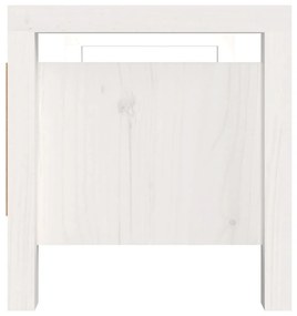 Παγκάκι Χολ Λευκό 80x40x43 εκ. από Μασίφ Ξύλο Πεύκου - Λευκό