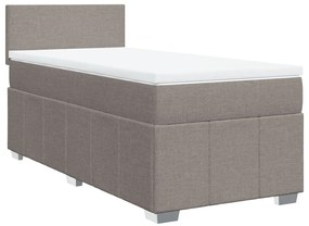 vidaXL Κρεβάτι Boxspring με Στρώμα Taupe 90x200 εκ. Υφασμάτινο