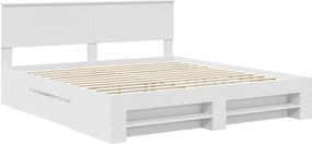 vidaXL Σκελετός Κρεβατιού Λευκό 180 x 200 cm Επεξεργασμένο ξύλο