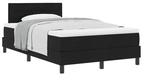 vidaXL Κρεβάτι Box Spring με Στρώμα Μαύρο 120x190 εκ. Ύφασμα