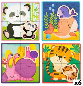 Παιδικό παζλ Lisciani Giochi 16 x 1 x 16 cm Zώα 16 Τεμάχια (x6)