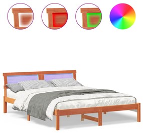 vidaXL Σκελετός Κρεβατιού Καφέ κεριού 140 x 200 cm Ξύλο πεύκου