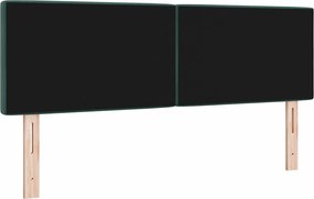 vidaXL LED κεφαλάρι με κεφαλάρι Σκούρο Πράσινο 144 cm Πολυεστέρας