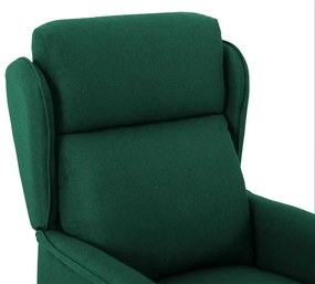 vidaXL Ανακλινόμενη πολυθρόνα Σκούρο πράσινο 67.5 x 93.5 x 101.5 εκ