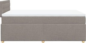 vidaXL Κρεβάτι Boxspring με Στρώμα Taupe 120x200 εκ. Υφασμάτινο