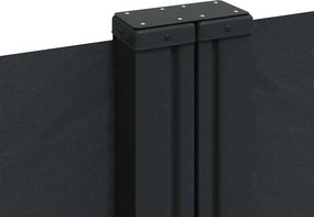 vidaXL Σκίαστρο Πλαϊνό Συρόμενο Μαύρο 140 x 600 εκ.