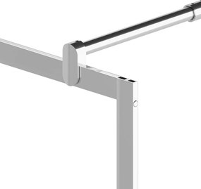 vidaXL Οθόνες ντους Ασημί 90 x 195 cm Γυαλί και Αλουμίνιο