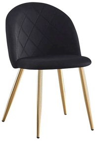 Καρέκλα Bella ΕΜ759,4G 50x56x80cm (Σετ 4Τμχ) Black