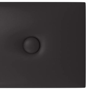 vidaXL Πάνελ Τοίχου 12 τεμ. Μαύρα 90 x 15 εκ. 1,62 μ² Συνθετικό Δέρμα