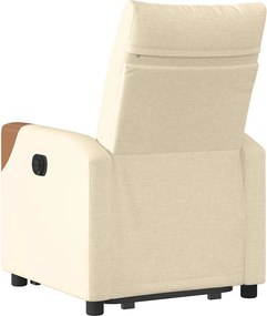 vidaXL Πολυθρόνα Ηλεκ. Ανακλινόμενη με Ανύψωση Κρεμ Υφασμάτινη