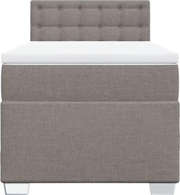 vidaXL Κρεβάτι Boxspring με Στρώμα Taupe 90x190 εκ.Υφασμάτινο
