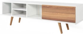 Έπιπλο Τηλεόρασης Λευκό / Καρυδί DACREL 160x35x18