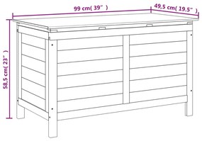 Μπαούλο Αποθήκευσης Κήπου 99x49,5x58,5 εκ. Μασίφ Ξύλο Ελάτης - Καφέ