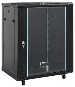 vidaXL Ντουλάπα δικτύου με αποθήκευση Μαύρο 60 x 60 x 80 εκ Ατσάλι