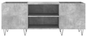 vidaXL Δισκοθήκη Γκρι Σκυροδέματος 121x38x48 εκ. Επεξεργασμένο Ξύλο