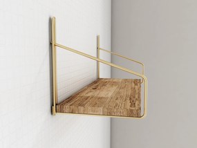 Ράφι Τοίχου Χρυσό / Καφέ DEKORATIF 45x16x16