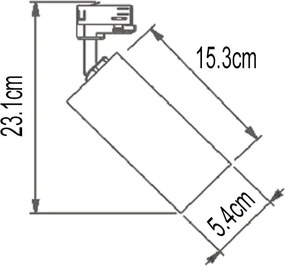 LED Σποτ Ράγας Τριφασικής Ovo 10W 36° 4000K Μαύρο
