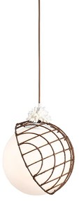 ΚΡΕΜΑΣΤΟ ΦΩΤΙΣΤΙΚΟ 1ΧΕ27 RATTAN+ΛΕΥΚΟ ΓΥΑΛΙ D33XH120CM AURORA - DCR921P33