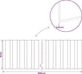 vidaxl Περίγραμμα γκαζόν 10 μ x 10 εκ Γαλβανισμένος Χάλυβας Ασημί