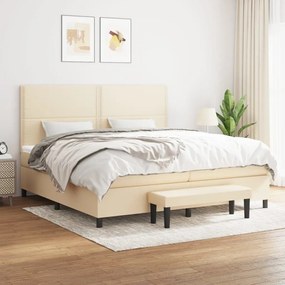 ΚΡΕΒΑΤΙ BOXSPRING ΜΕ ΣΤΡΩΜΑ ΚΡΕΜ 200X200 ΕΚ. ΥΦΑΣΜΑΤΙΝΟ 3136546