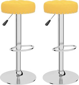 vidaXL Σκαμπό Μπαρ 2 τεμ. Μουσταρδί Υφασμάτινα