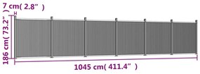 Πάνελ Περίφραξης Γκρι 1045 x 186 εκ. από WPC - Γκρι