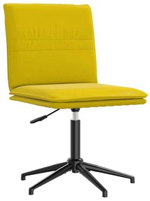 vidaXL Καρέκλα Τραπεζαρίας Κίτρινη Βελούδινη