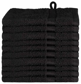 vidaXL a Πετσέτες Προσώπου SOLUND 10 pcs Μαύρο Βαμβάκι