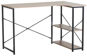 Γραφείο ArteLibre KELSTON Με Ράφια Δρυς/Μαύρο Μοριοσανίδα/Μέταλλο 120x73x75cm