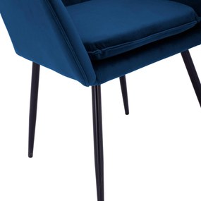 Καρέκλα SAWYER Βελούδο Μπλέ 53x60x76Υ εκ. 2αδα 53x60x76 εκ.