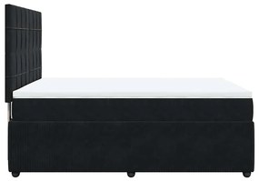 vidaXL Κρεβάτι Boxspring με Στρώμα Μαύρο 140x200 εκ. Βελούδινο