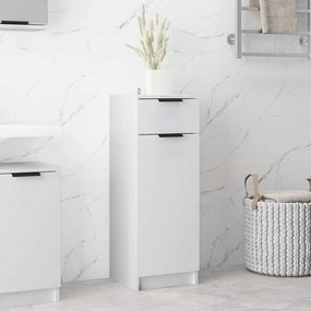 vidaXL Ντουλάπι Μπάνιου Λευκό 32 x 33,5 x 90 εκ. Επεξεργασμένο Ξύλο