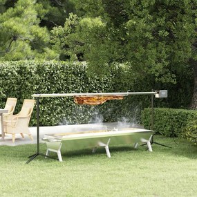 vidaXL Σετ Σούβλα Αυτόματη και Δίσκος από Ανοξείδωτο Ατσάλι