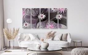 5 μέρη εικόνα λουλούδια σε όμορφο φόντο - 200x100