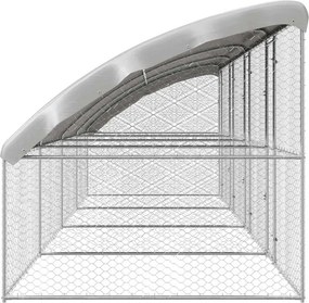 vidaXL Κλουβί Σκύλου 4 pcs Ασημί 8 x 2 x 2 m Γαλβανισμένος χάλυβας