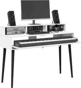vidaXL Γραφείο Στούντιο Λευκό 152 x 42,5 x 36 εκ Επεξεργασμένο Ξύλο