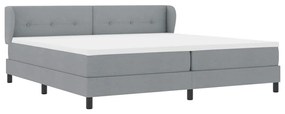 vidaXL Κρεβάτι box spring με στρώμα Ανοιχτό γκρι 200 x 200 cm ύφασμα