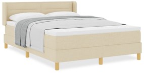 vidaXL Κρεβάτι Box Spring  με στρώμα - Κρέμα - 140 x 200 εκ - Ύφασμα
