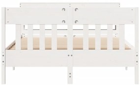 vidaXL Σκελετός Κρεβ. Χωρίς Στρώμα Λευκό 120x190 εκ Μασίφ Πεύκο