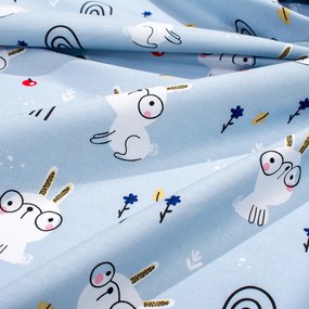 Σεντόνια Κούνιας (Σετ) Dimcol Rabbit Garden 584 Sky Blue