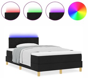 vidaXL Κρεβάτι με ελατήρια με στρώμα Μαύρο 120 x 200 cm ύφασμα