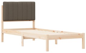 vidaXL Σκελετός Κρεβατιού με Επενδεδυμένο Κεφαλάρι Taupe 80 x 200 cm