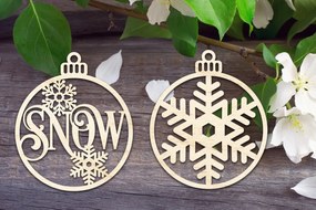 Σετ των 2 Intra απο ξύλο plywood 3mm-4mm πάχος – Στολίδι με νιφάδα χιονιού V2 Δίασταση 20x20 cm INTRAFABR-33528599