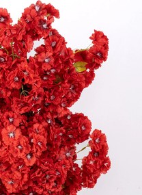 Stewehome Τεχνητό δέντρο βεράντας με λευκή γλάστρα και κόκκινα άνθη Κόκκινο