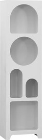 Βιβλιοθήκη Emersi pakoworld mdf σε λευκή απόχρωση 48x35x180εκ