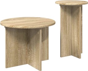 vidaXL Σετ βοηθητικά τραπεζάκια 2 pcs Sonoma Δρυς Επεξεργασμένο Ξύλο