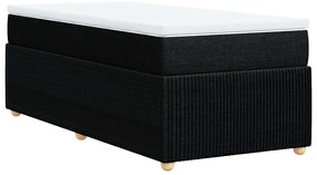 vidaXL Κρεβάτι Boxspring με Στρώμα Μαύρο 90x200 εκ. Υφασμάτινο