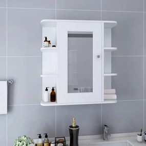 Καθρέφτης Μπάνιου με Ντουλάπι Λευκό 66 x 17 x 63 εκ. από MDF