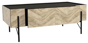 PARKE COFFEE TABLE ΜΑΥΡΟ ΦΥΣΙΚΟ ΜΕ PATTERN ΜΑΥΡΟ 120x63xH45cm - Μέταλλο - 04-0513